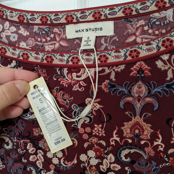 Max Studio Patterned 3/4 Length Sleeve Shift Dress - Picture 7 of 7